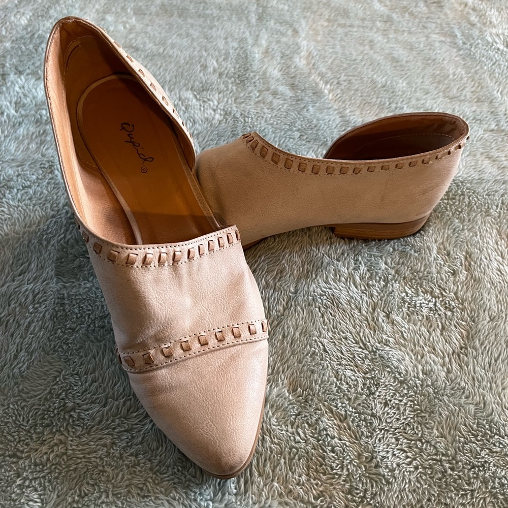Qupid open side skimmer shoes